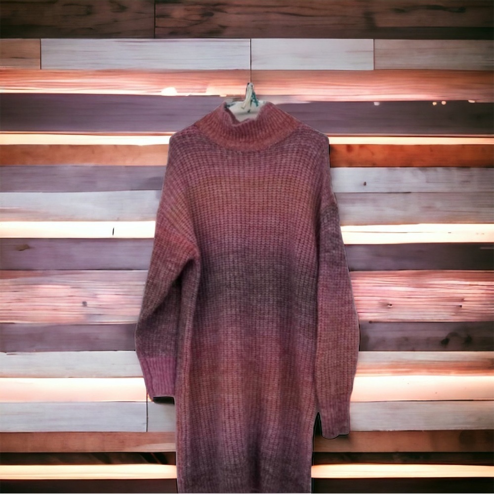 Twik by Simon- A Neutral Pink Knitted Mockneck Sweater Dress Sz M-Cosy -NWOT - Picture 4 of 15